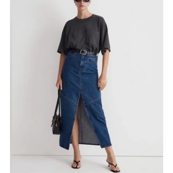 Madewell Denim Maxi Skirt Sz 29 - Picture 1 of 11